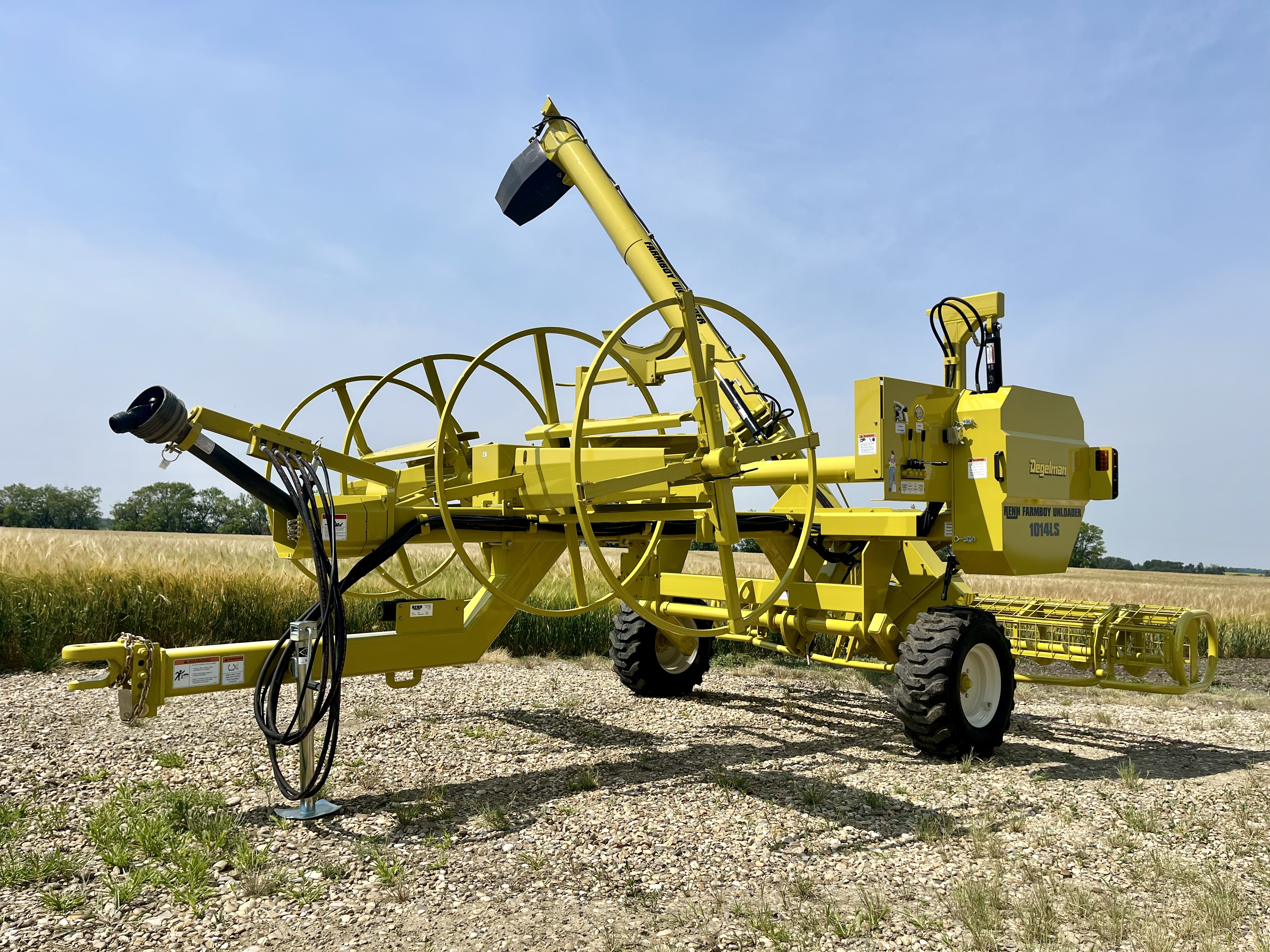 grain bag unloader in action